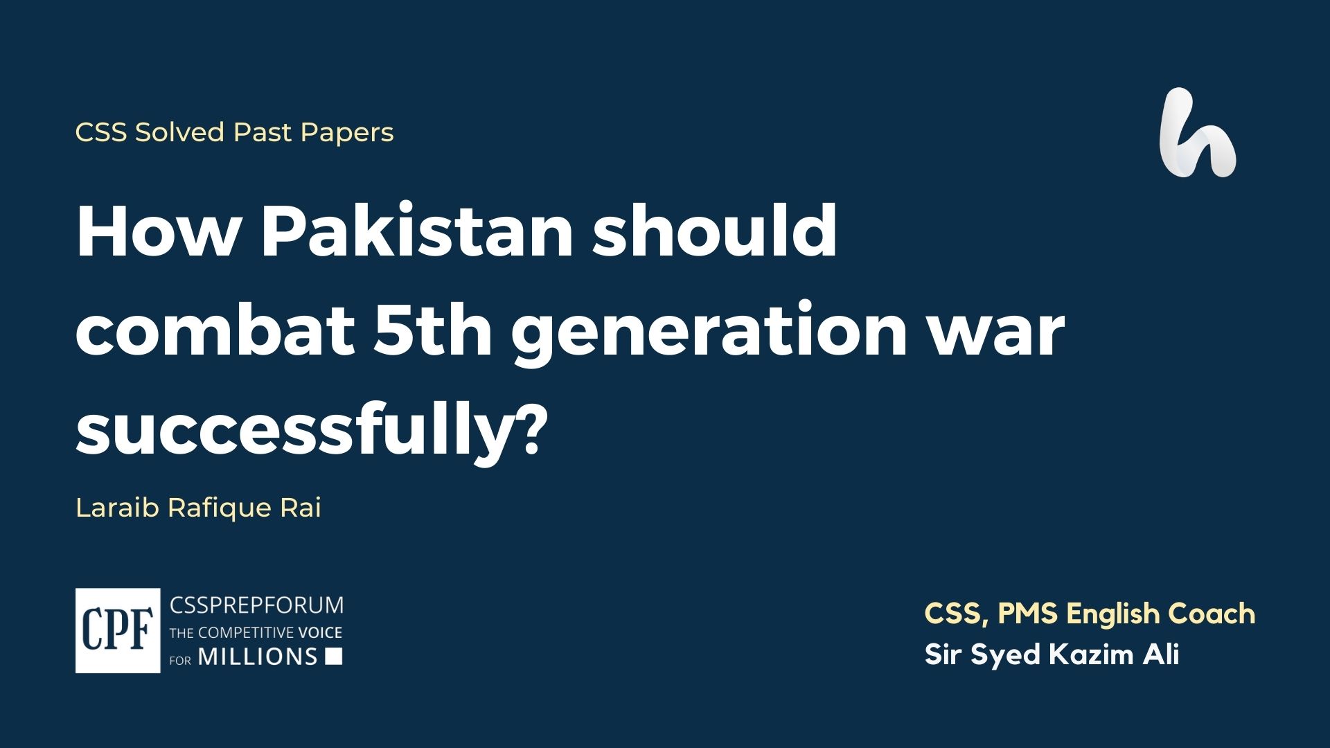How Pakistan should combat the 5th generation war