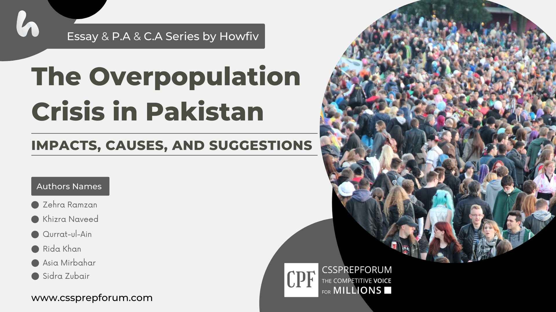 The Overpopulation Crisis in Pakistan: Impacts, Causes, and Suggestions