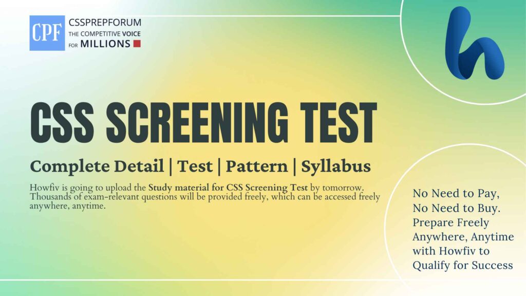 CSS Screening Test for CSS 2022