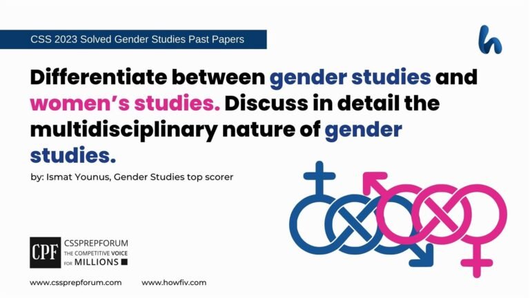 Differentiate between gender studies and women studies