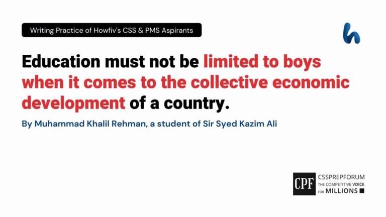 Education must not be limited to boys | CSSPrepForum
