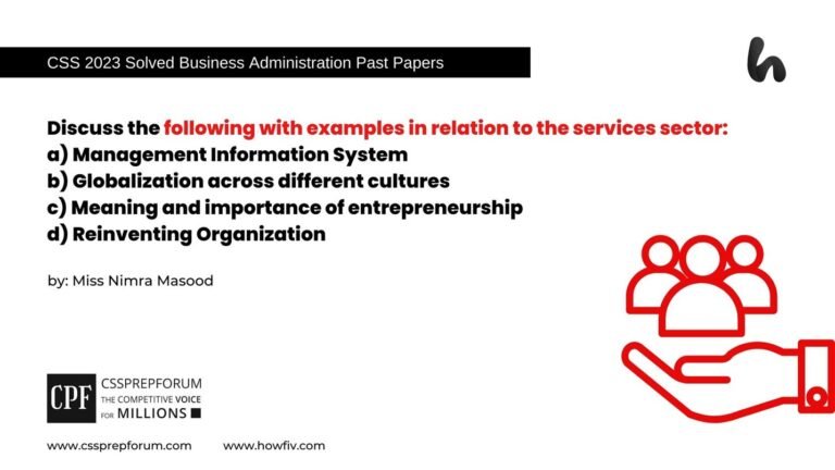 Discuss the following with examples in relation to the services sector ...
