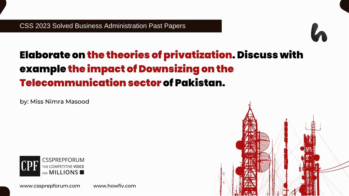 Elaborate-on-the-theories-of-privatization.-Discuss-with-example-the-impact-of-Downsizing-on-the-Telecommunication-sector-of-Pakistan