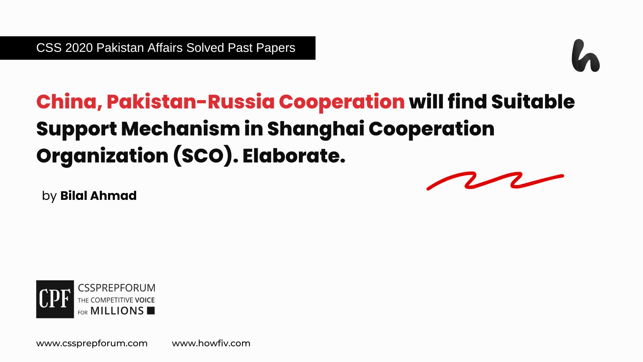 China, Pakistan-Russia Cooperation will find Suitable Support Mechanism in Shanghai Cooperation Organization (SCO). Elaborate.