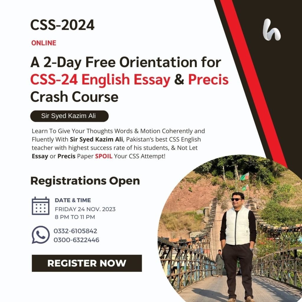 Free Orientation for CSS English Essay and Precis