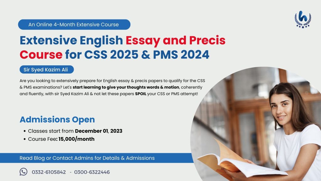 Extensive English Essay and Precis Course for CSS 2025 & PMS 2024