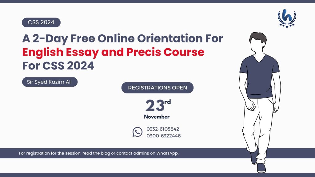 2-Day Free Online Orientation For English Essay and Precis Course For CSS 2024