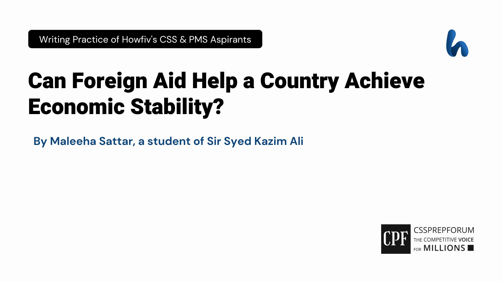 Can Foreign Aid Help a Country Achieve Economic Stability?