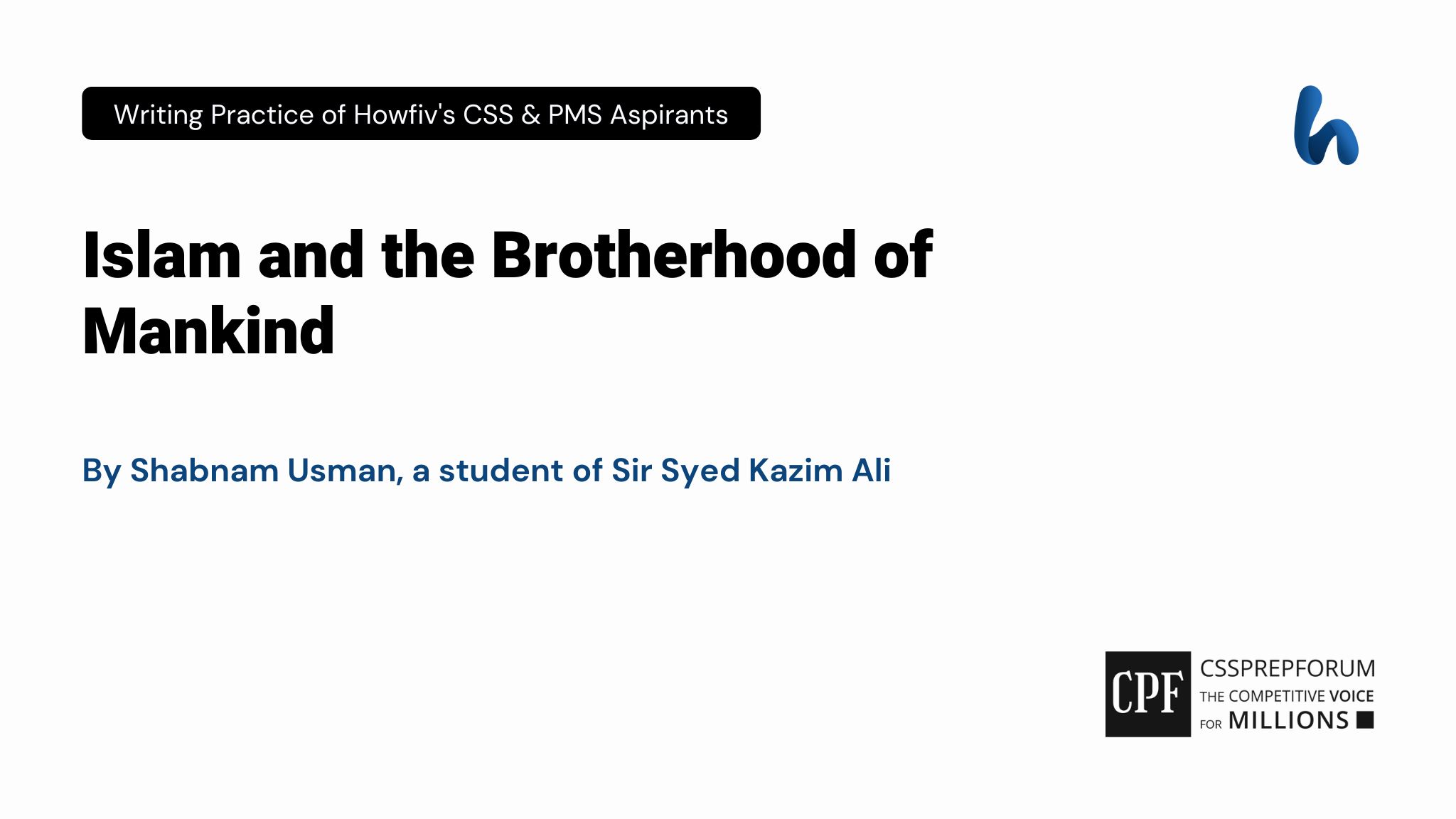 Islam and the Brotherhood of Mankind