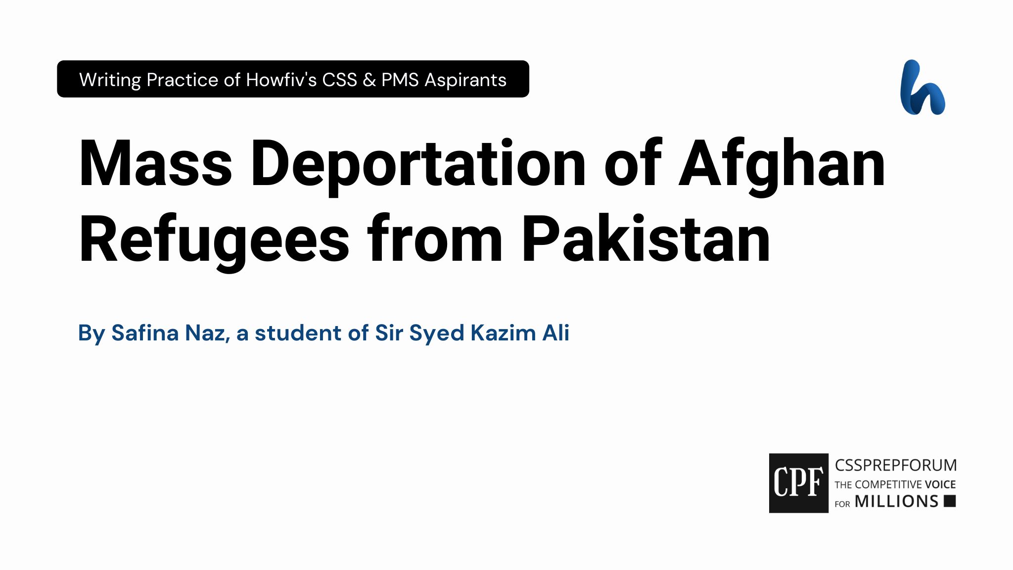 Mass Deportation of Afghan Refugees from Pakistan