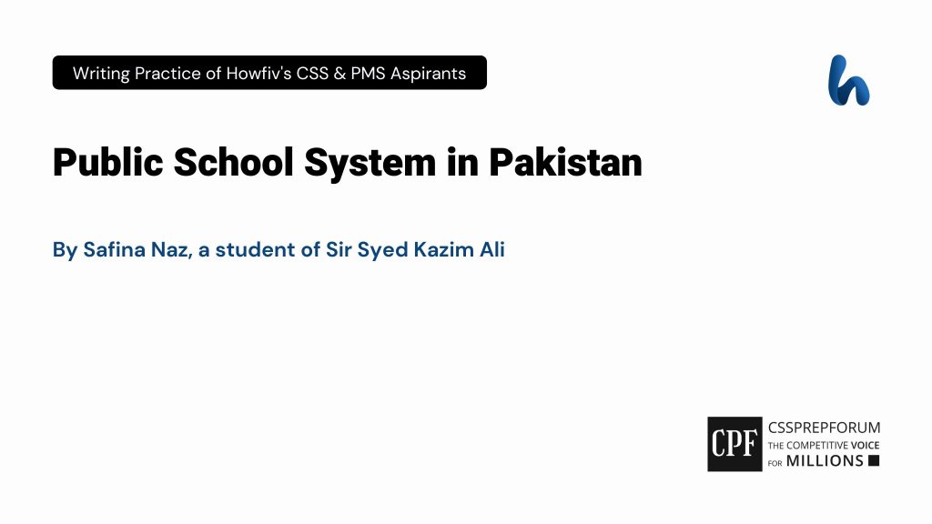Public School System in Pakistan