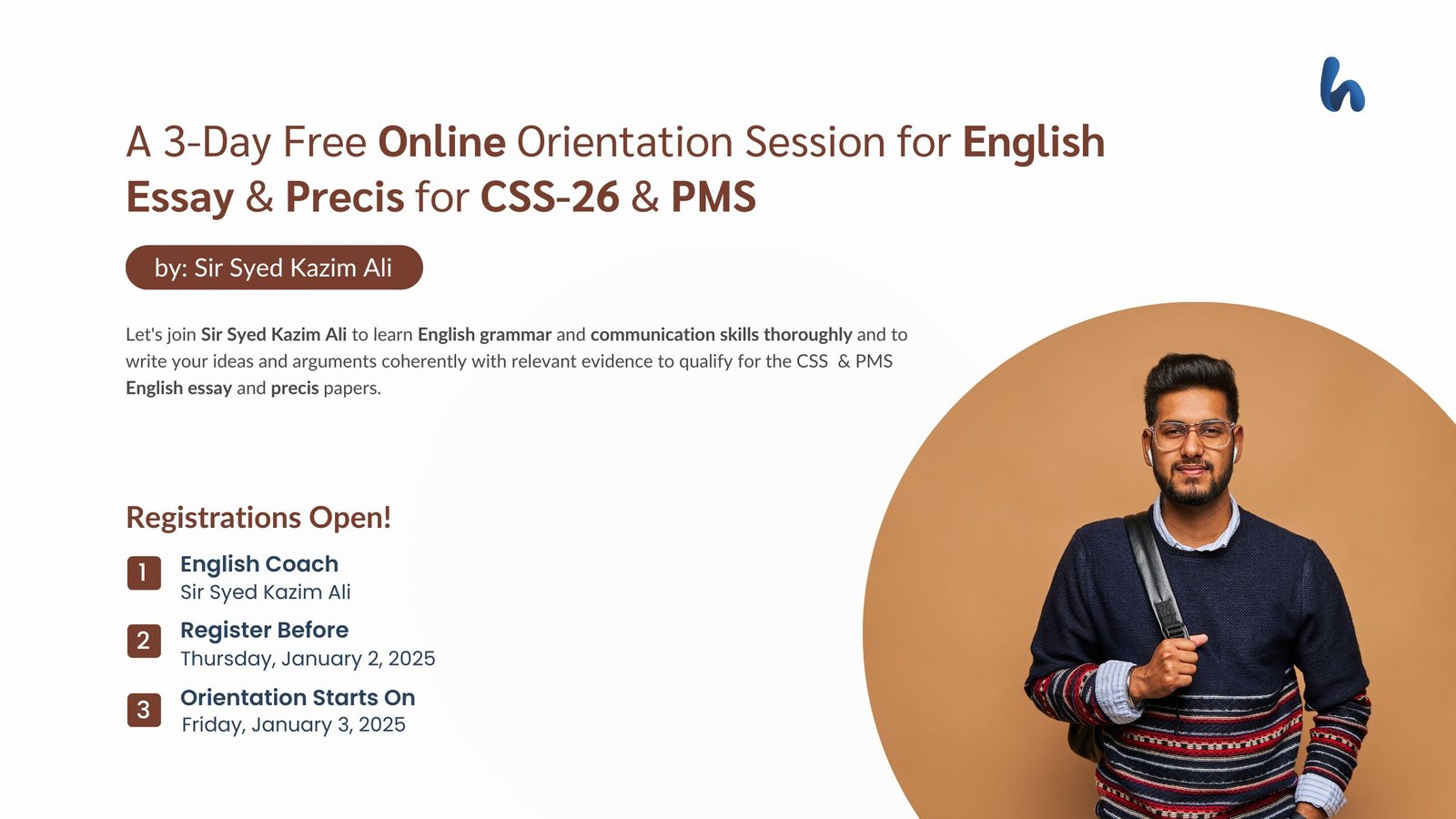 Free Online Orientation Session for English Essay & Precis for CSS