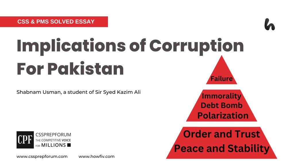 Implications of Corruption For Pakistan by Shabnam Usman