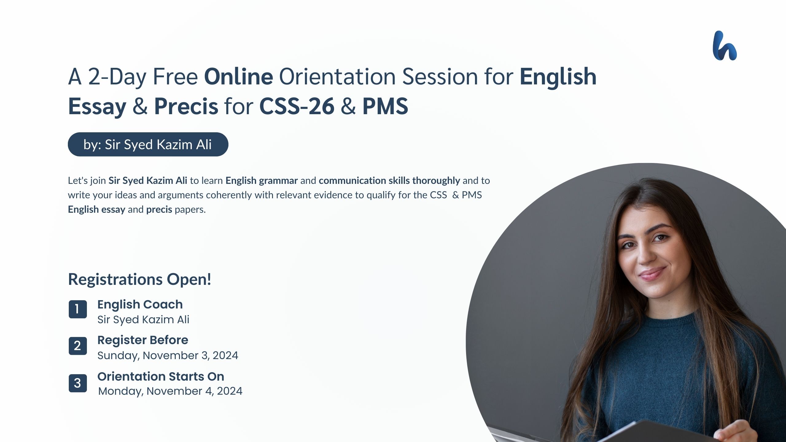 Free Online Orientation Session for English Essay & Precis for CSS