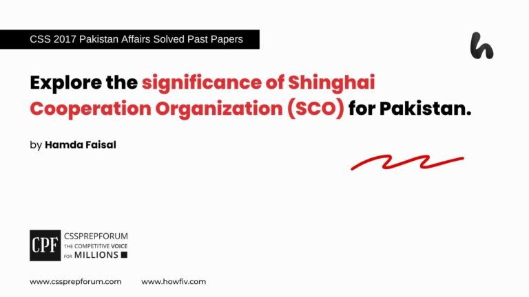 Pakistan Hamda Api SCO and its Significance for Pakistan | CPF