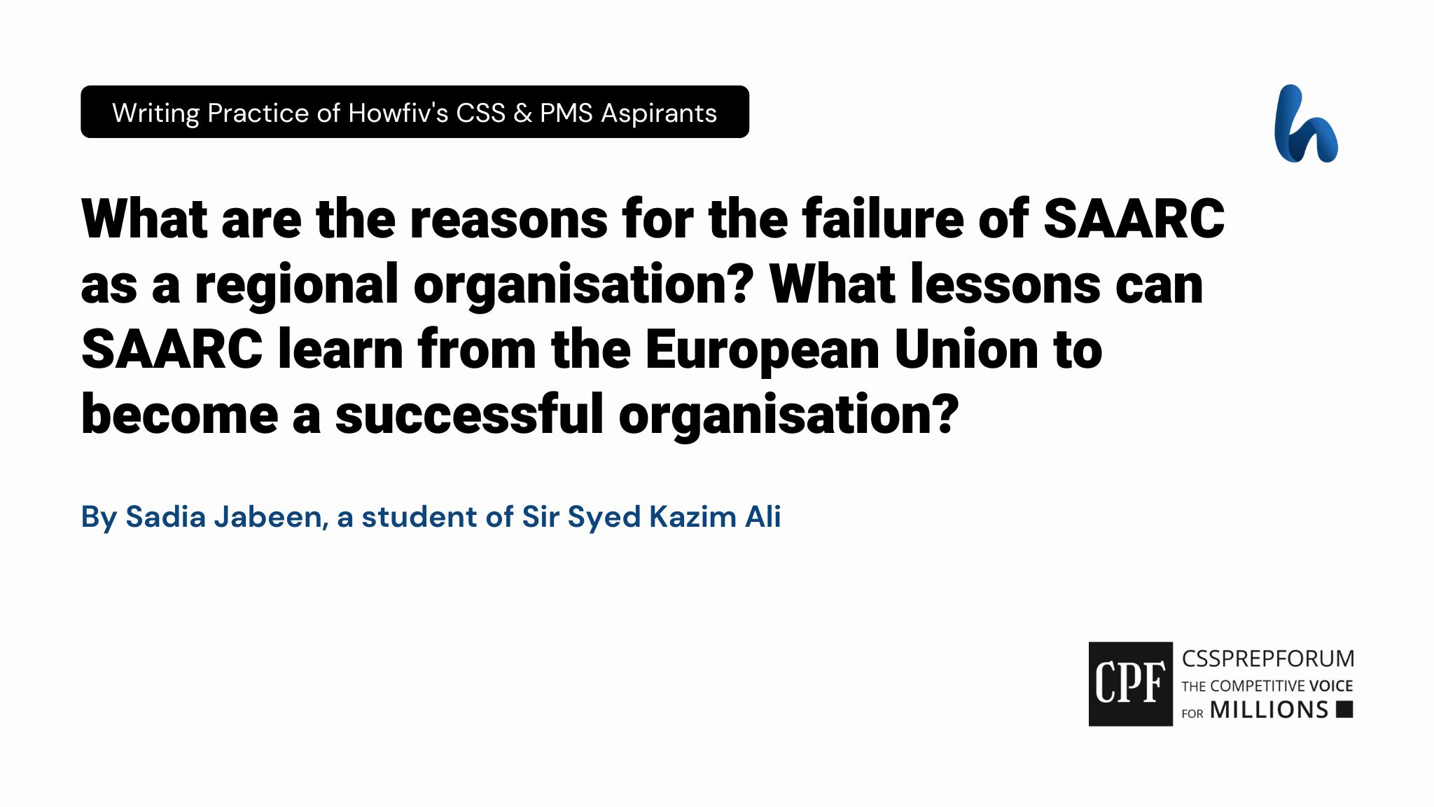 What-are-the-reasons-for-the-failure-of-SAARC-as-a-regional-organisation-What-lessons-SAARC-can-learn-from-European-Union-to-become-a-successful-organisation