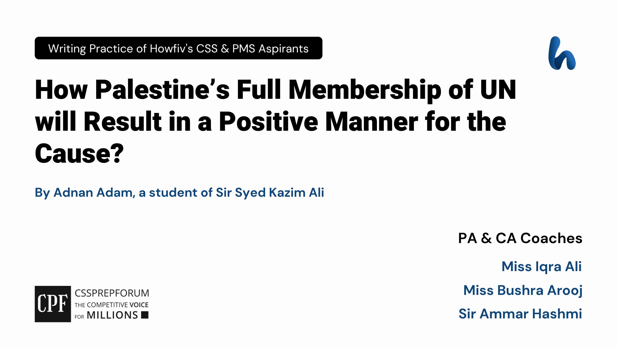 Palestine’s Full Membership of UN by Adnan Adam