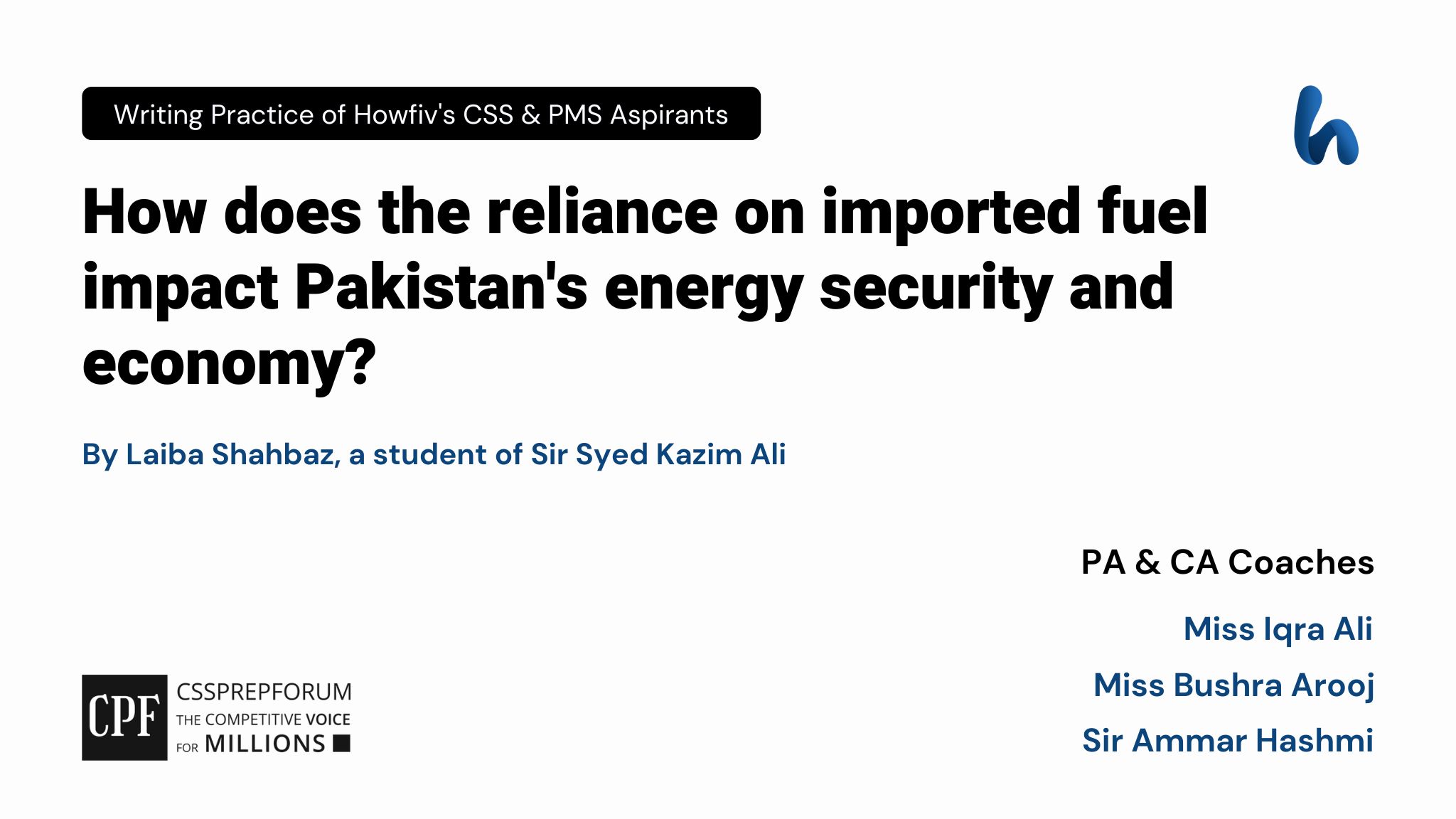 Implications of Imported Fuel on Pakistan's Energy Security by Laiba Shahbaz