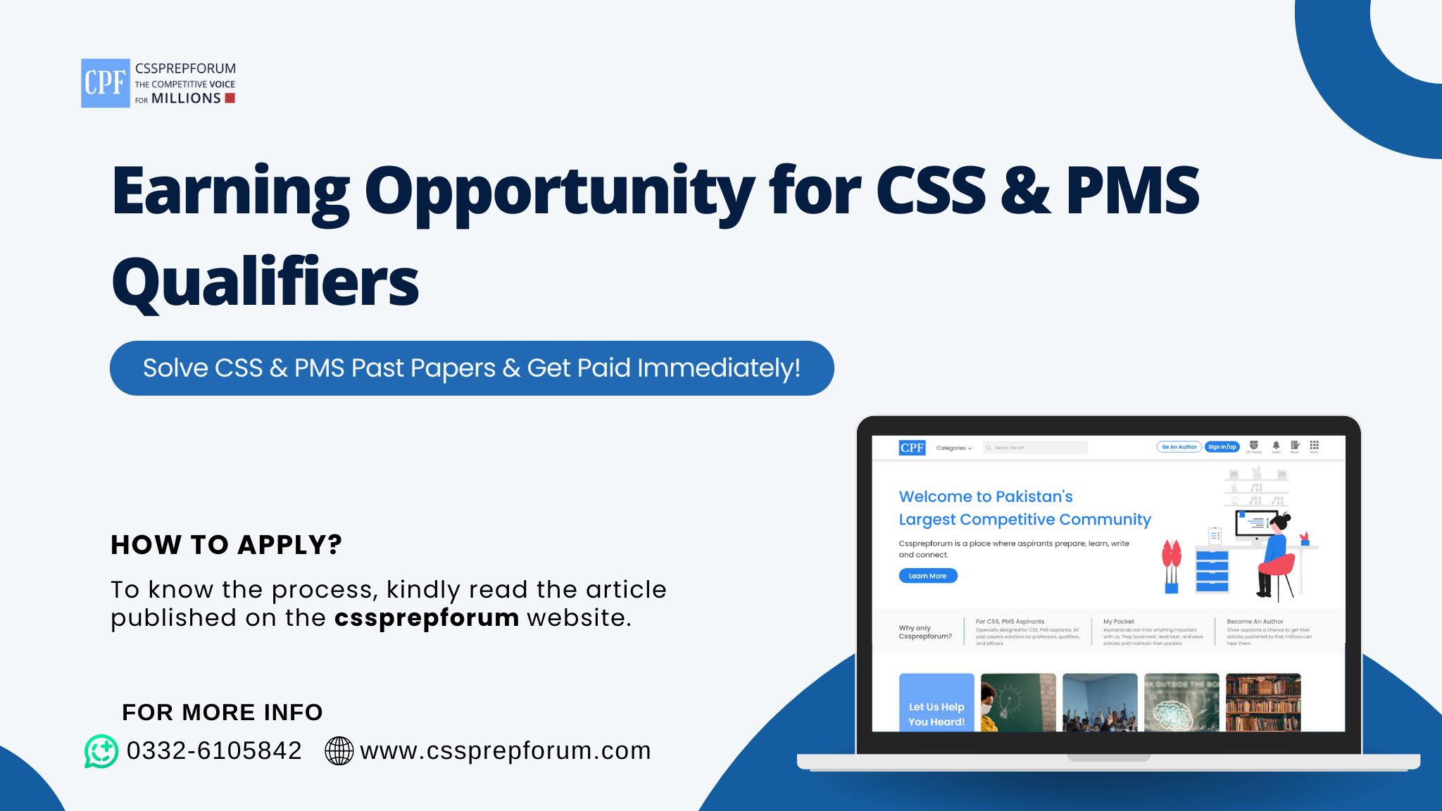 Online Job Opportunity for CSS and PMS Qualifiers