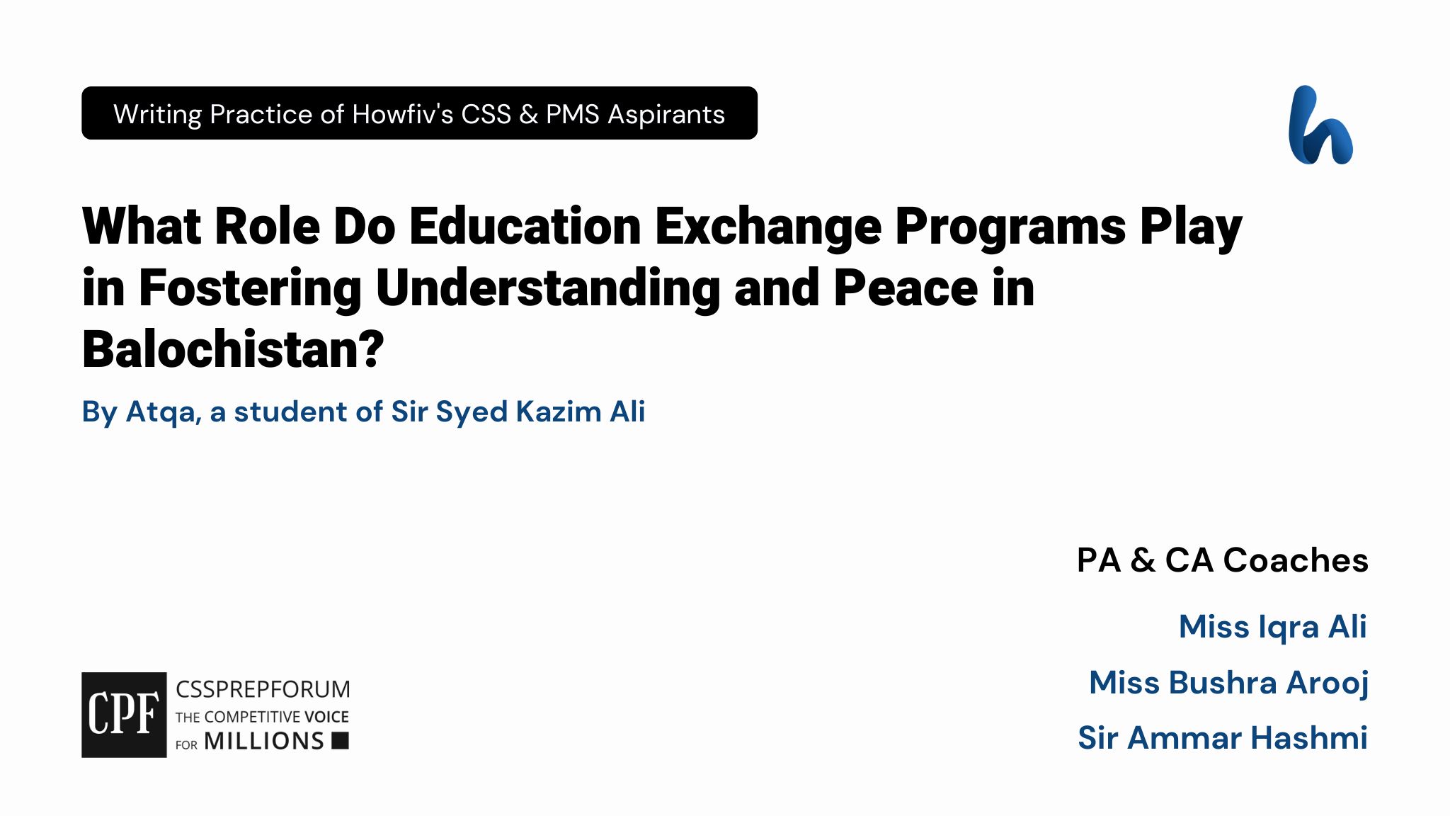 What Role Do Education Exchange Programs Play in Fostering Understanding and Peace in Balochistan?