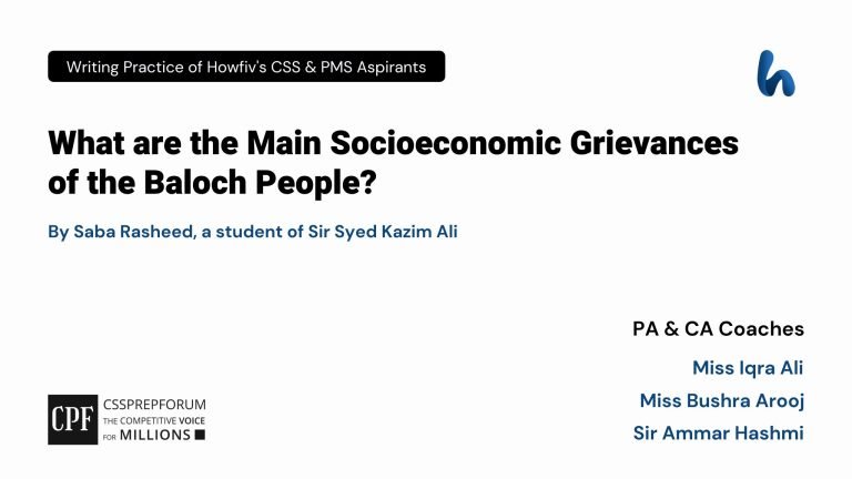 Socioeconomic Grievances of the Baloch People