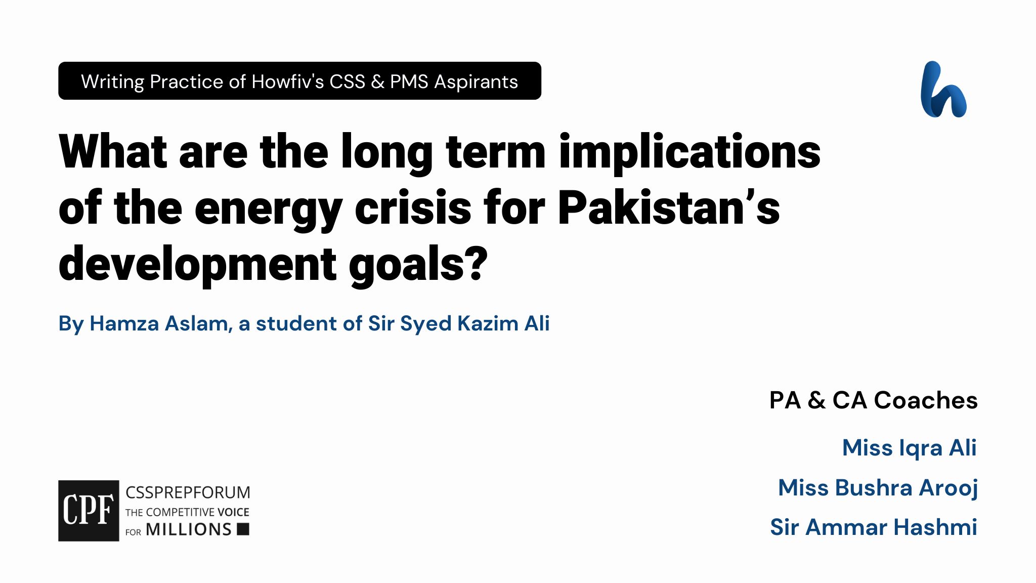 What are the long term implications of the energy crisis for Pakistan’s development goals