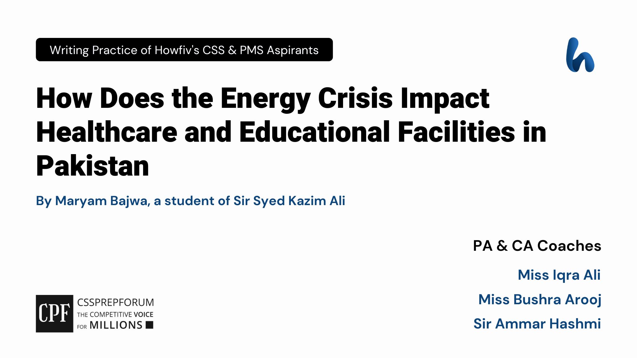 Impacts of Energy Crisis on Facilities in Pakistan