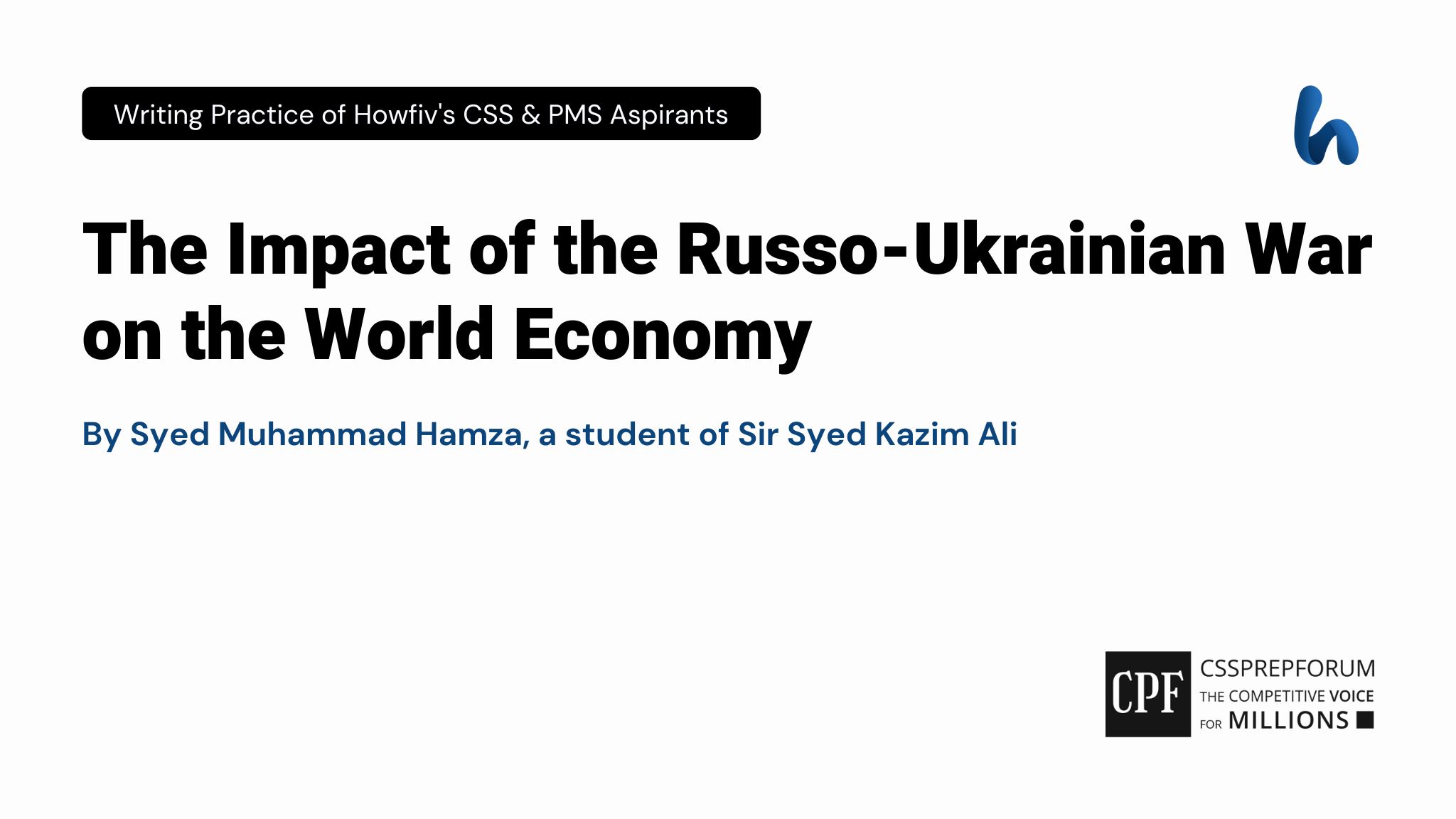 The Impact of the Russo-Ukrainian War on the World Economy