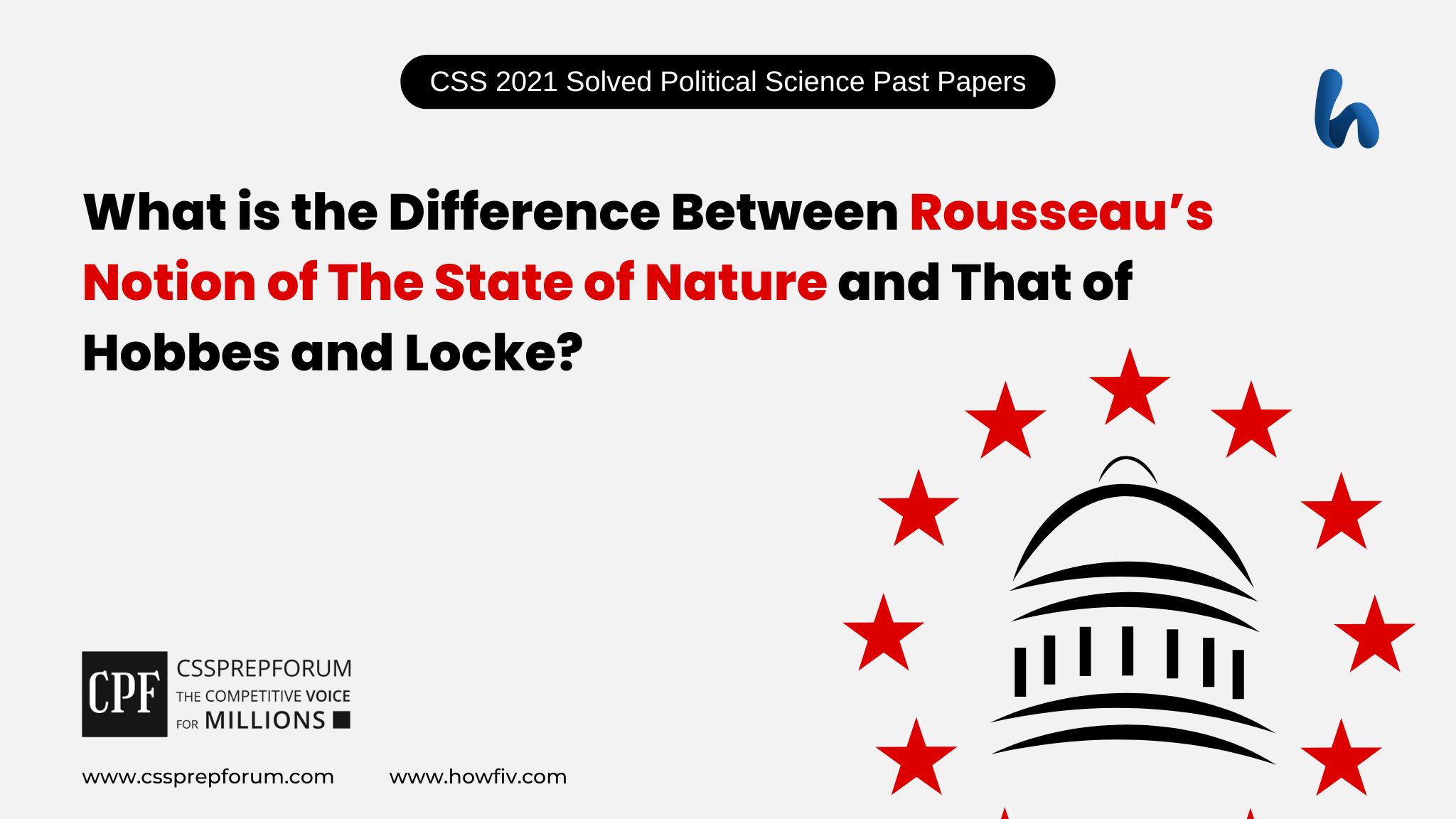 CSS Solved Political Science 2021 Past Paper | Rousseau’s Notion of The State of Nature | The article is solved by Miss Dr. Shumaila Parveen...