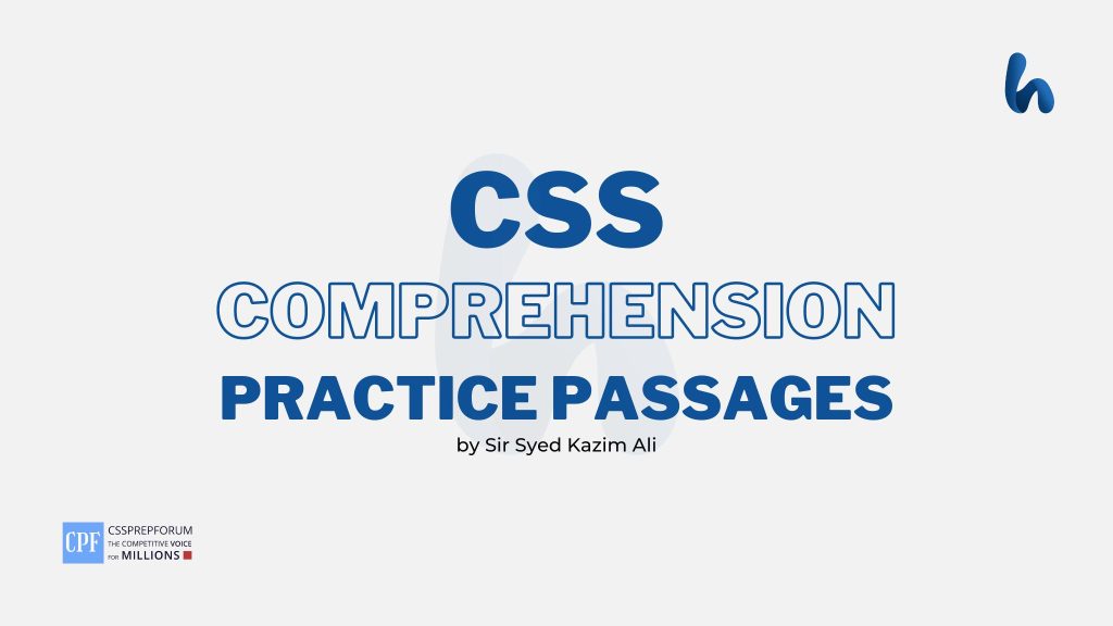 Comprehension Practice Passages by Sir Syed Kazim Ali