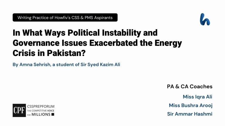 Role of Political and Governance Issues in the Energy Crisis