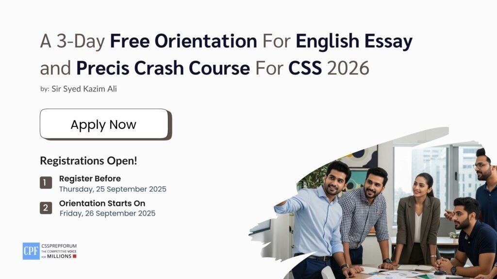 Free Orientation For English Essay and Precis Crash Course