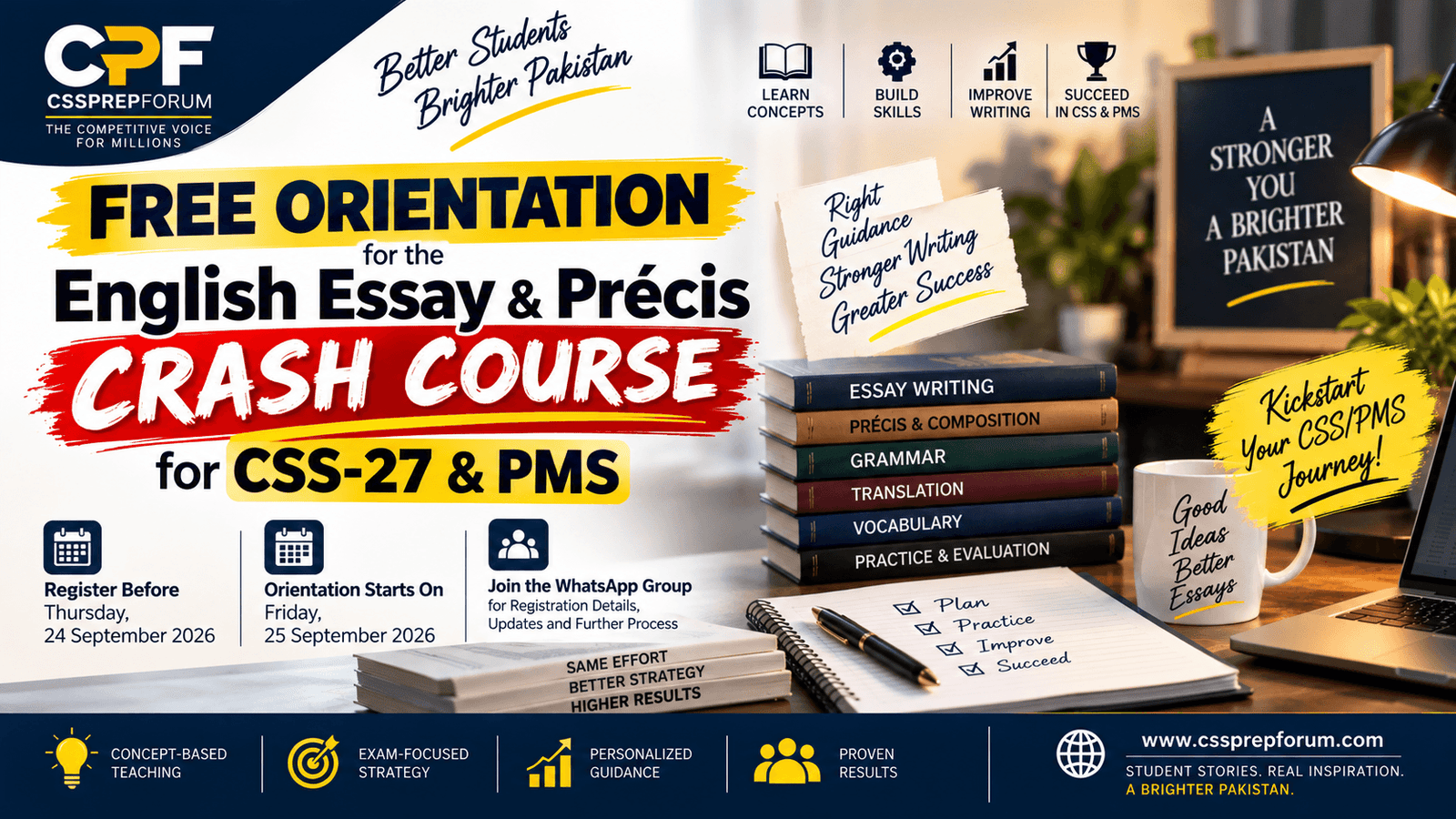 Free Orientation For English Essay and Precis Crash Course