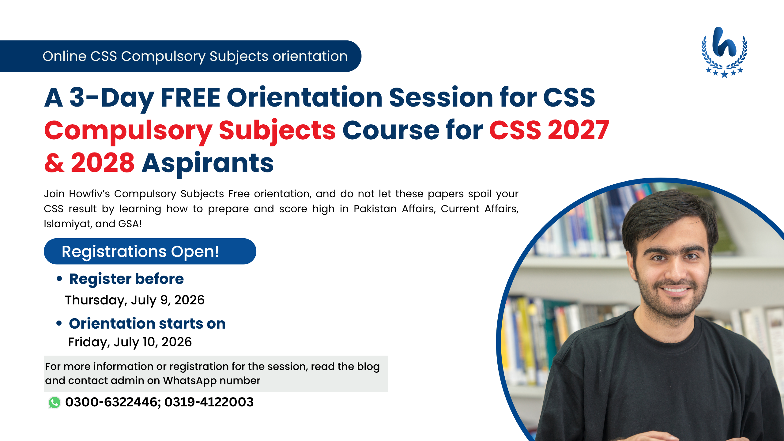A 3-Day FREE Orientation Session for CSS Compulsory Subjects Course for CSS 2027 & 2028 Aspirants