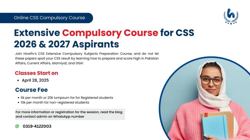 Extensive Compulsory Subjects Course for CSS 2026 & 2027 Aspirants