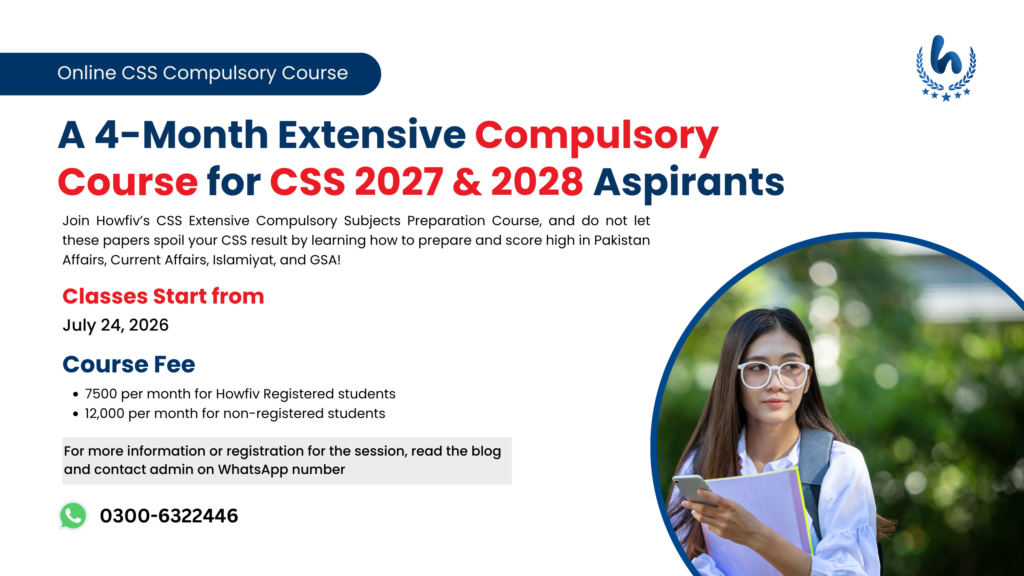 A 4-month Extensive Compulsory Course for CSS 2027 & 2028