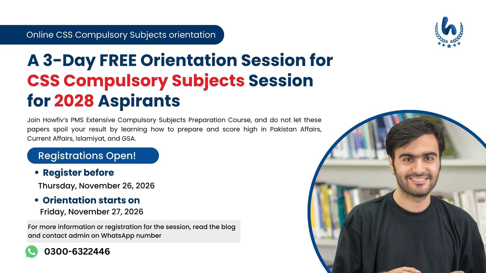 A 3-Day FREE Orientation Session for CSS Compulsory Subjects Course for 2028 Aspirants