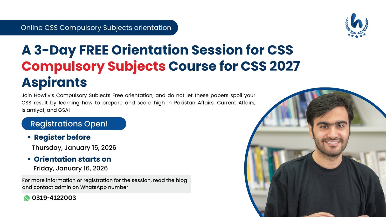 A 3-Day FREE Orientation Session for CSS Compulsory Subjects Course for CSS 2027 Aspirants