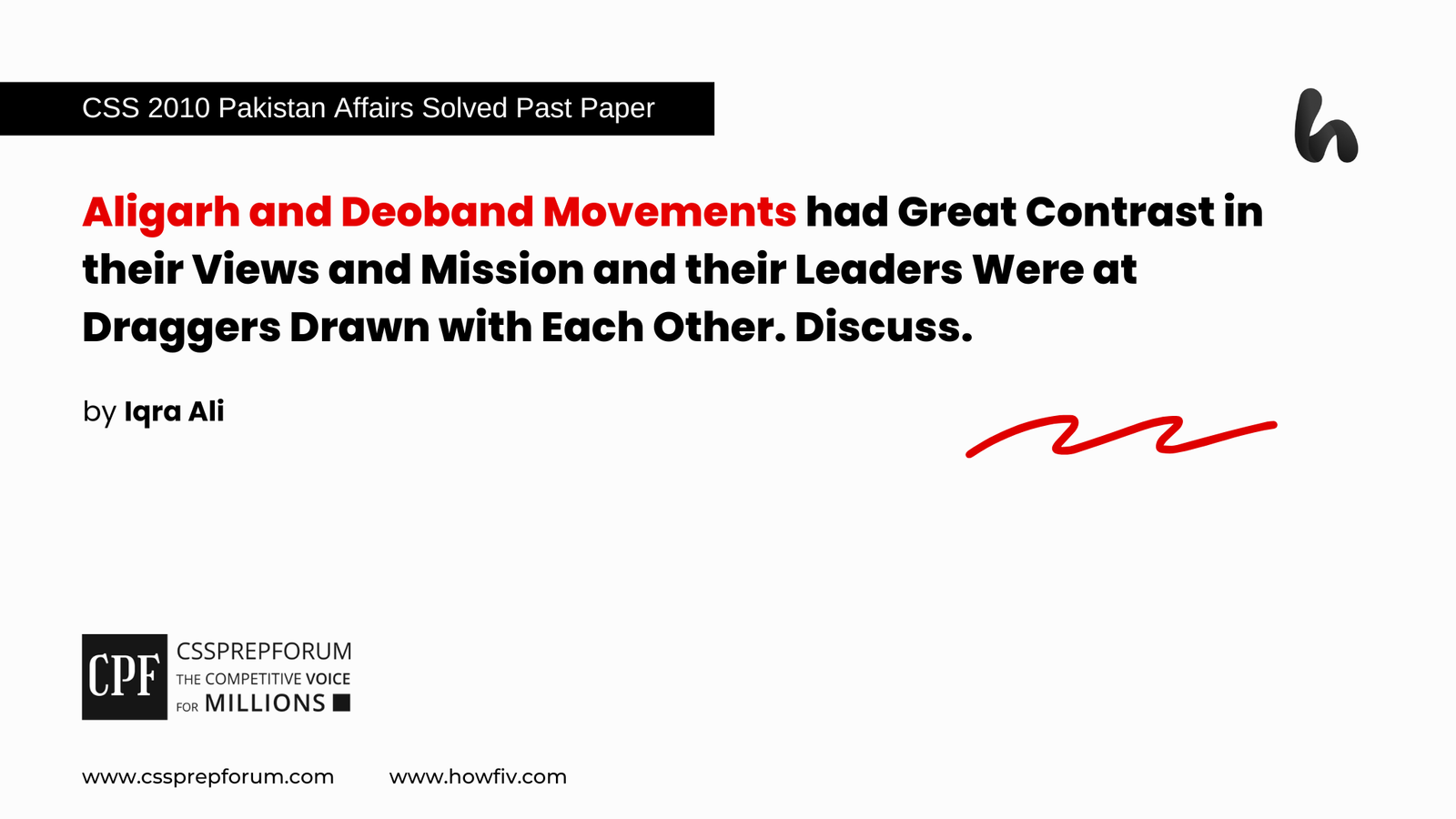 Contrast between Aligarh and Deoband Movement 