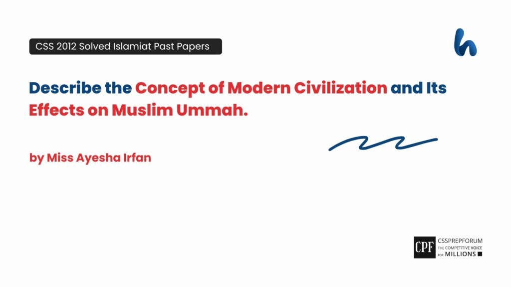 The Concept of Modern Civilization by Miss Ayesha Irfan