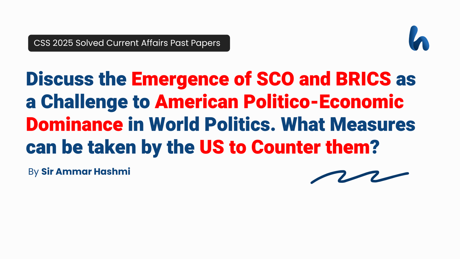 SCO and BRICS a Challenge to American Politico-Economic Dominance in World Politics