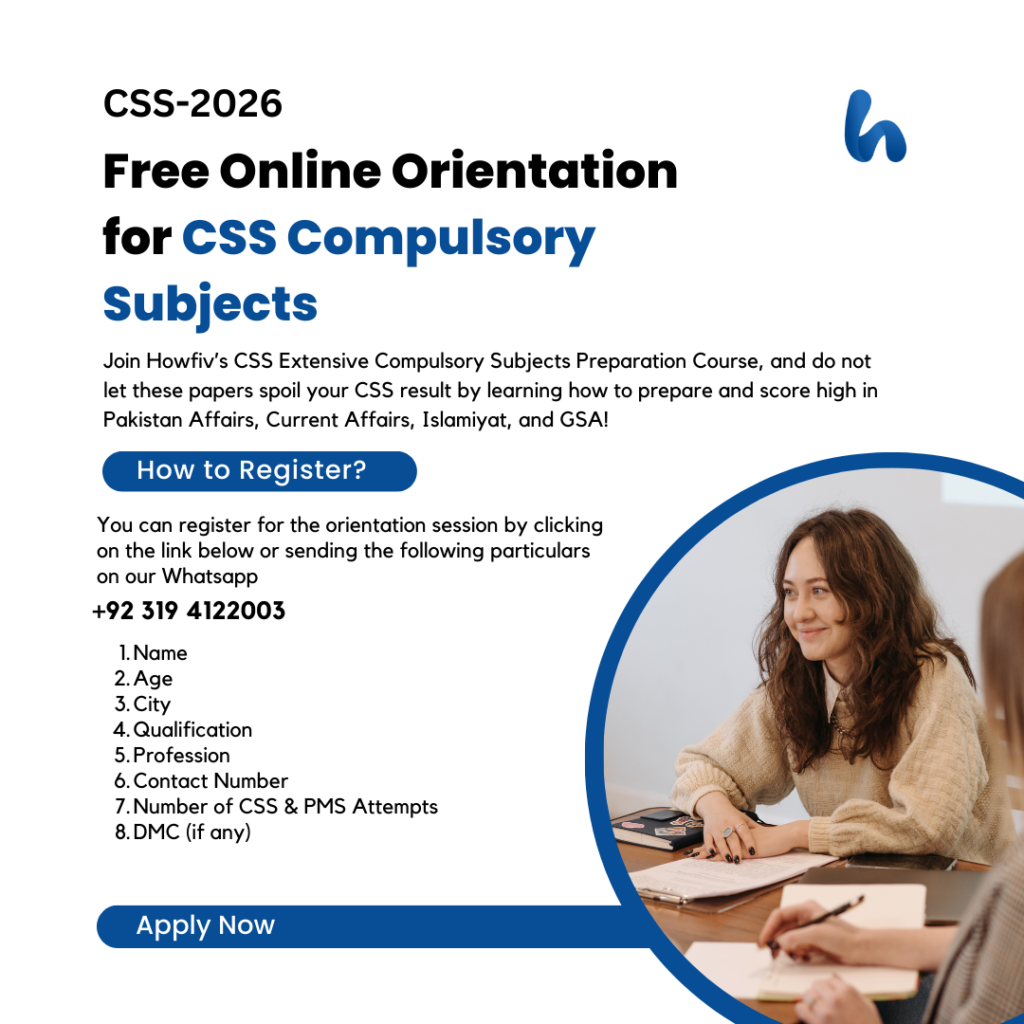 Free Online Orientation for CSS Compulsory Subjects -