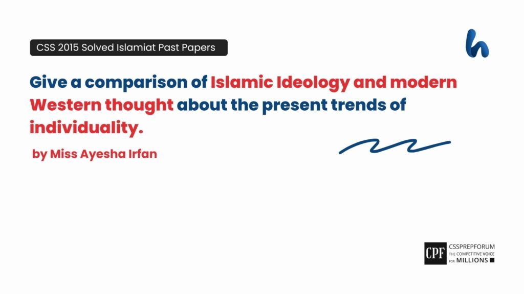 The Islamic Ideology and Modern Western Thought by Miss Ayesha Irfan