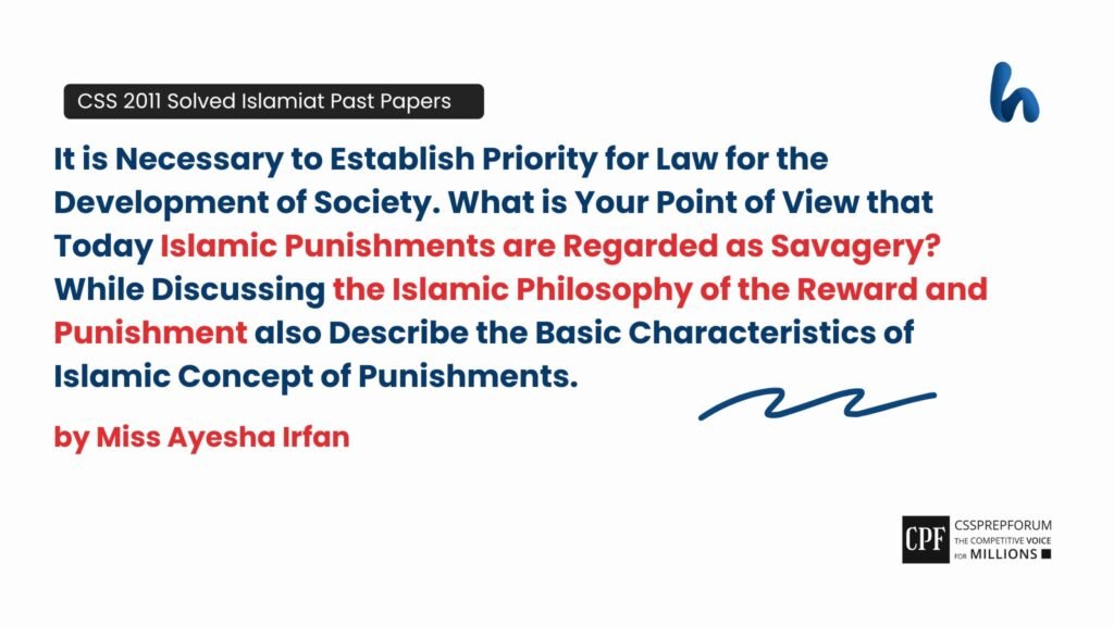 Priority for Law for the Development of Society by Miss Ayesha Irfan