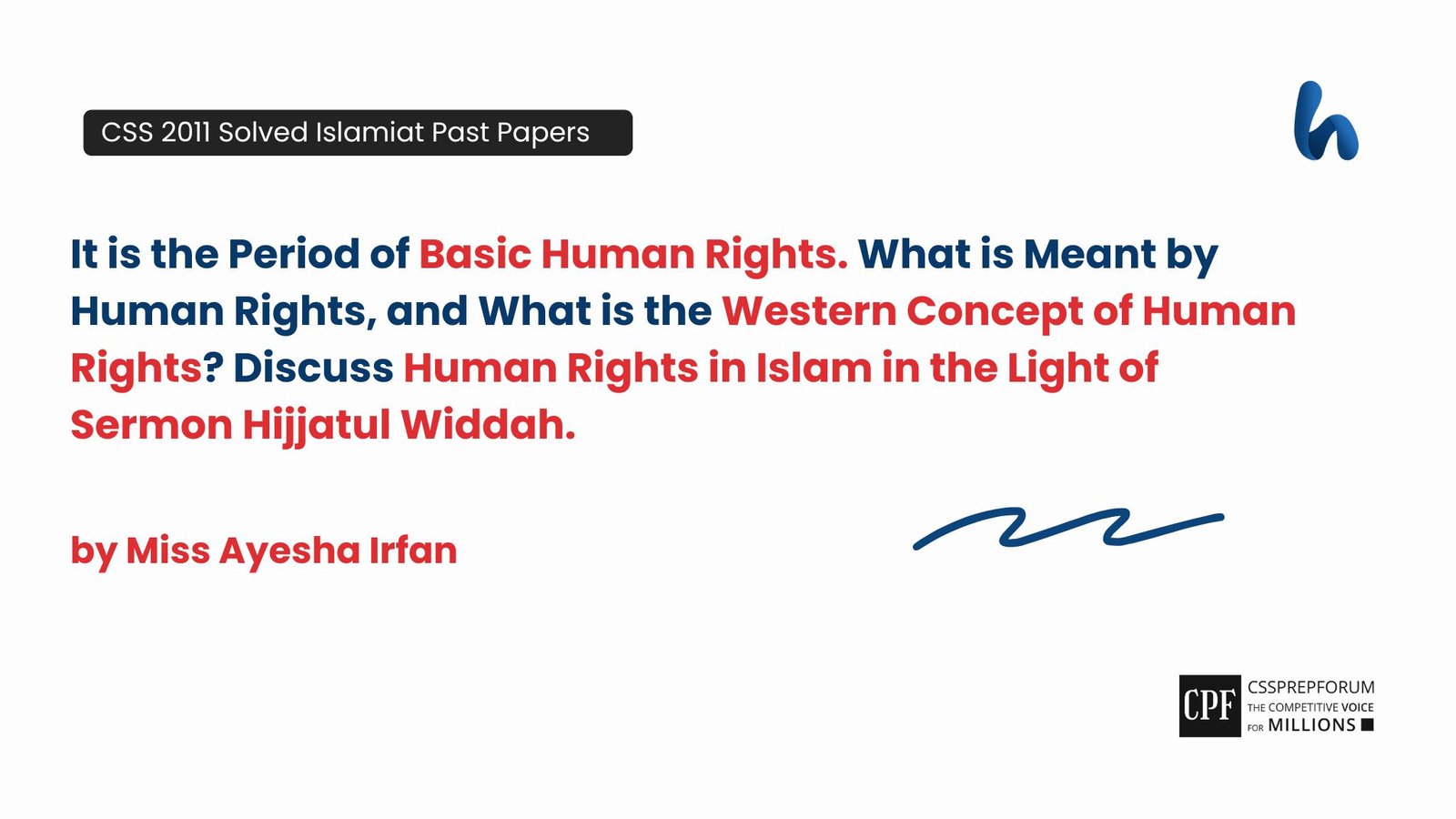 Human Rights in Islam in the Light of Sermon Hijjatul Widdah by Miss Ayesha Irfan