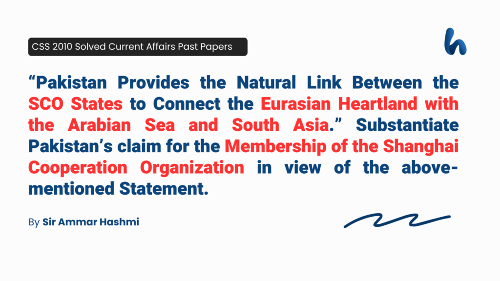 Pakistan’s claim for the Membership of the SCO