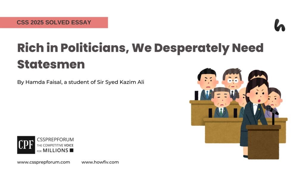 Rich in Politicians, We Desperately Need Statesmen by Hamda Faisal