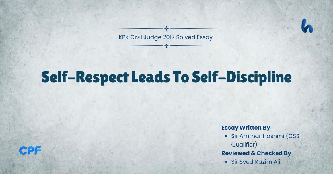 Self-Respect Leads to Self-Discipline