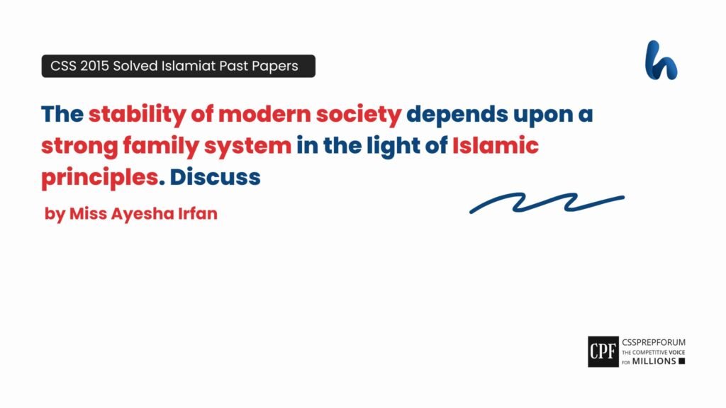 The Stability of Modern Society by Miss Ayesha Irfan