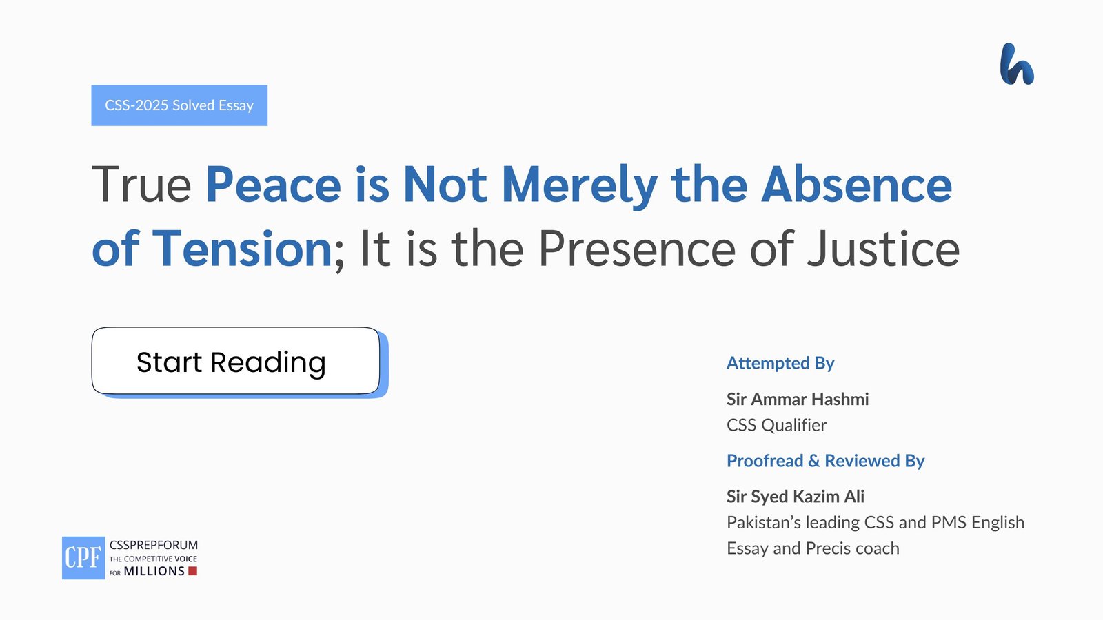 True Peace is Not Merely the Absence of Tension